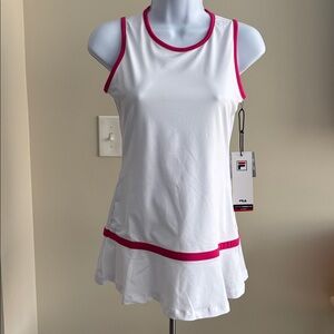 Fila White Tennis Dress with Pink Trim